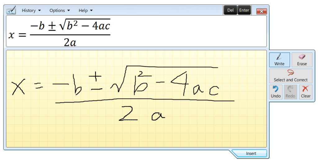 Math-Input-Panel画面